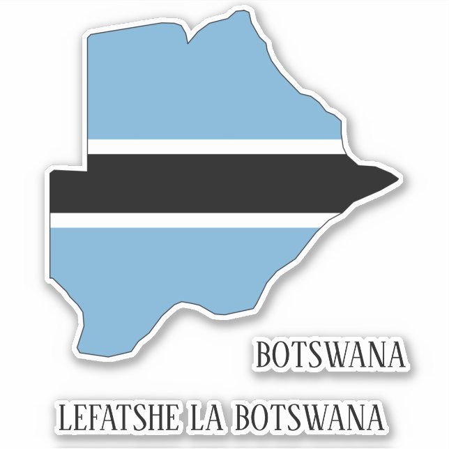 Sticker Botswana - Carte du drapeau patriotique (Devant)