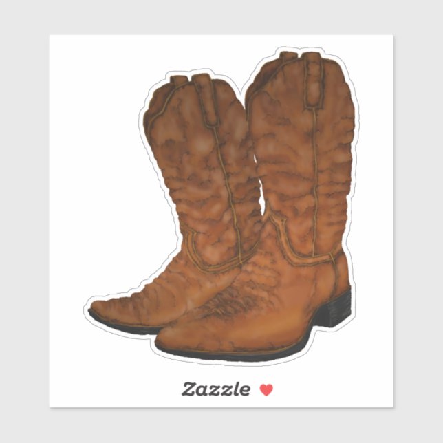 Sticker Bottes de cowboy vintages (Feuille)