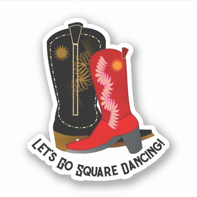 Sticker Bottes de danse carré (Devant)