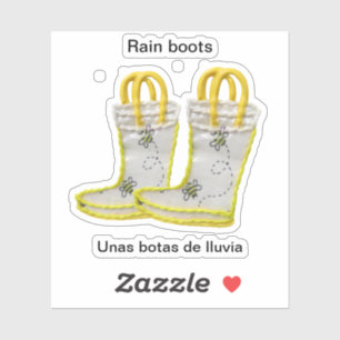 Sticker Bottes de pluie/Unas botas de lluvia