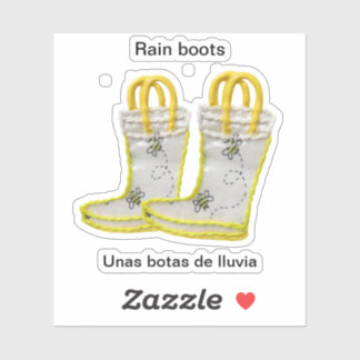 Sticker Bottes de pluie/Unas botas de lluvia