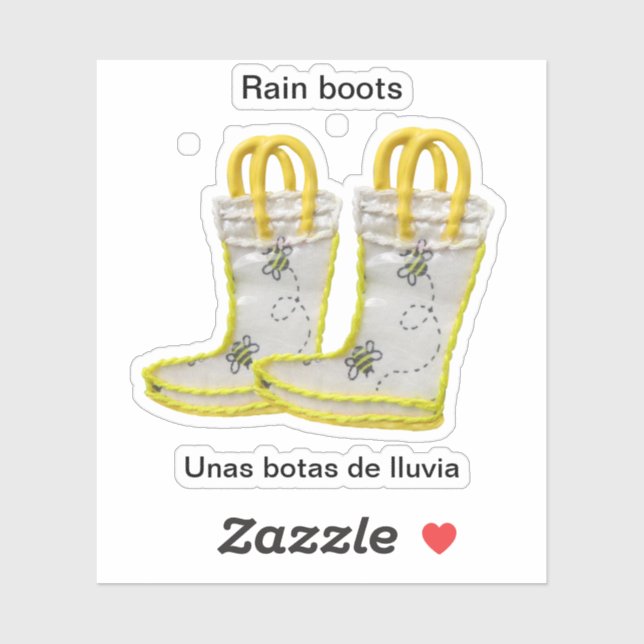 Sticker Bottes de pluie/Unas botas de lluvia (Feuille)