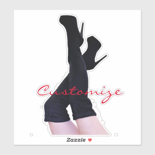 Sticker Bottes en cuir noir à hauteur de cuisse Thunder_Co (Feuille)