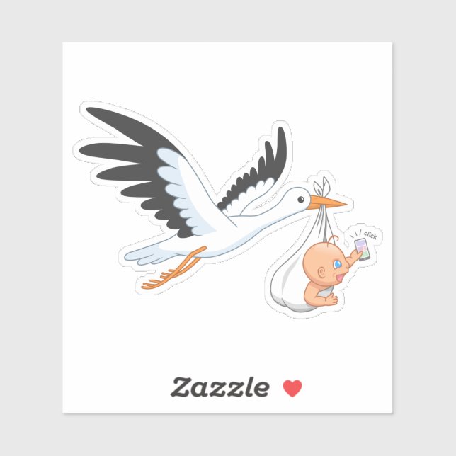 Sticker Bouche portant un bébé prenant le premier autocoll (Feuille)