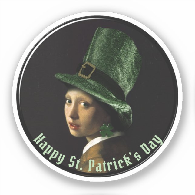 Sticker Boucle d'oreille Trèfle St Patrick (Recto)