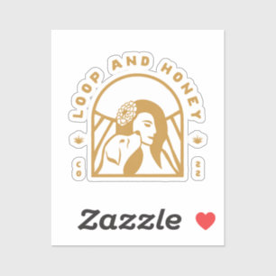 Sticker Boucle et miel Représenter l'autocollant du logo e