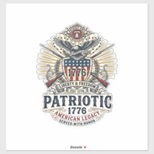 Sticker Bouclier de bataille patriotique 1776 Sym