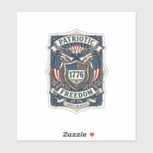 Sticker Bouclier de bataille patriotique 1776 Sym inspiré