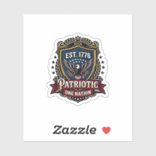 Sticker Bouclier de bataille patriotique 1776 Sym inspiré