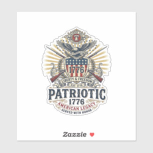 Sticker Bouclier de bataille patriotique 1776 Sym inspiré