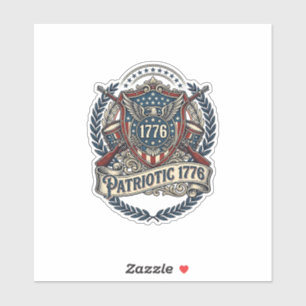 Sticker Bouclier de bataille patriotique Sym inspiré de l'