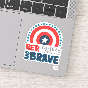Sticker Bouclier de Captain America "Rouge, Blanc et Brave
