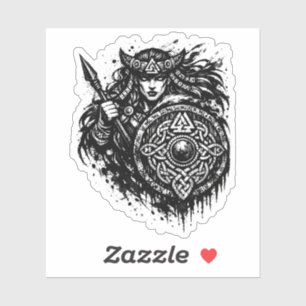 Sticker Bouclier de la vierge guerrière – Encre de guerrie