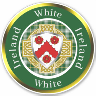 Sticker Bouclier irlandais blanc/Croix celtique personnali