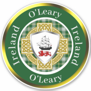 Sticker Bouclier irlandais O'Leary/Croix celtique personna
