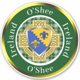 Sticker Bouclier irlandais O'Shee/Croix celtique Personnal