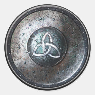 Sticker Bouclier rond - Emblème Triquetra Celtique