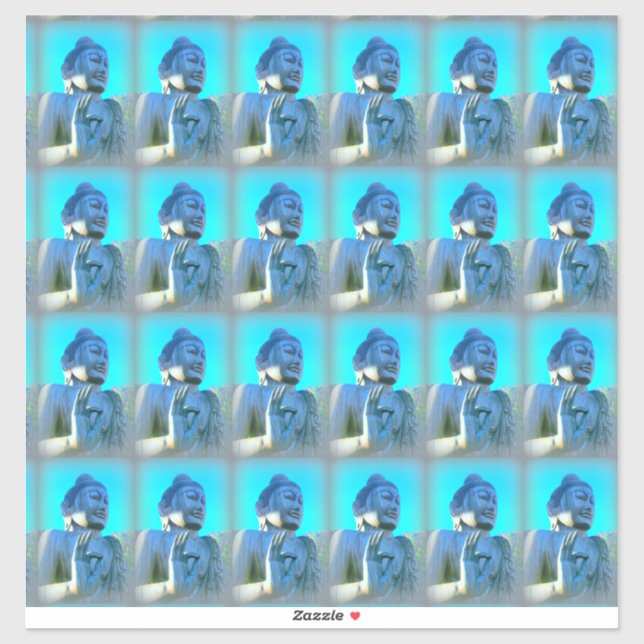 Sticker bouddha bleu (Feuille)