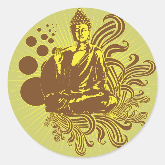 Sticker Bouddha Swirls (Devant)