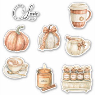 Sticker Bougie Citrouille Pêche Latte  