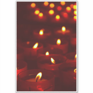 Sticker Bougies vocales brûlant dans la veillée
