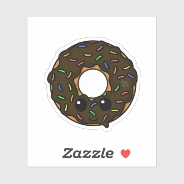 Sticker Bouillie avec glaçage au chocolat et arroses (Feuille)