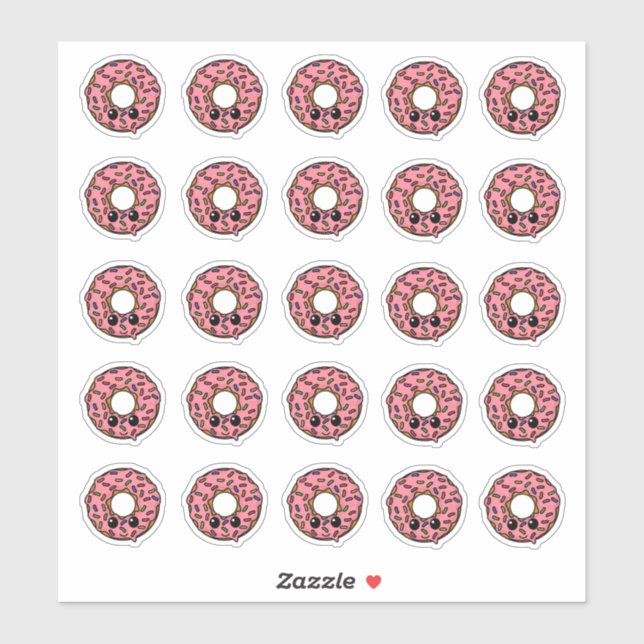 Sticker Bouillie avec glaçage rose et arrosage (Feuille)