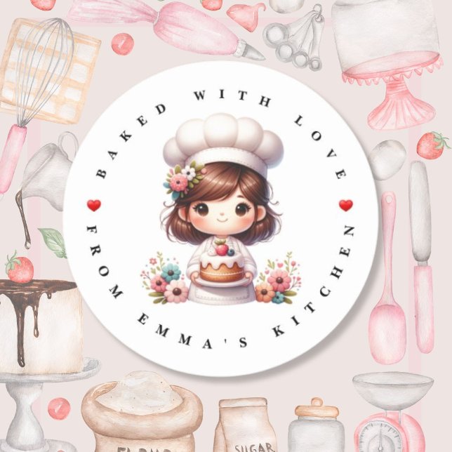 Sticker Boulangerie Moderne Cuite Avec Amour (Créateur téléchargé)