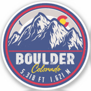 Sticker Boulder Colorado Retro Sunset Mountain Souvenirs