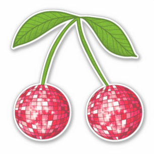 Sticker Boule Cherry Disco