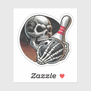Sticker Boule de bowling à préhension de crâne