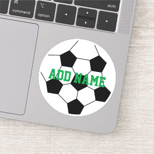 Sticker Boule de football avec nom personnalisé Vert