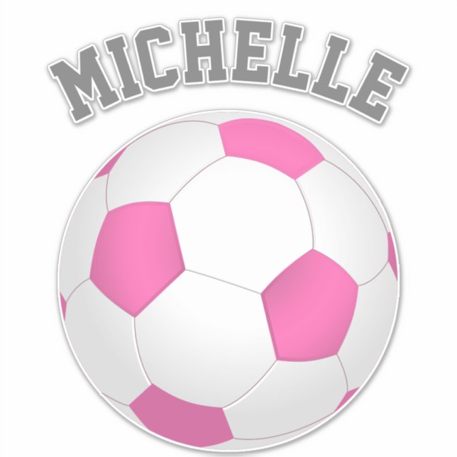 Sticker Boule de football blanc rose moderne - ajouter le  (Devant)