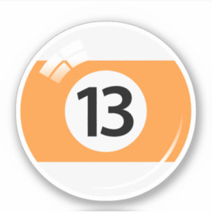 Sticker Boule numéro treize (13) de piscine/billard