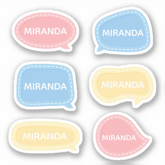 Sticker Boule vocale Cute Pastel avec nom personnalisé (Devant)