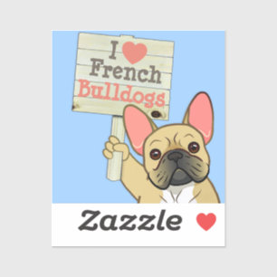 Sticker Bouledogue français avec panneau personnalisable