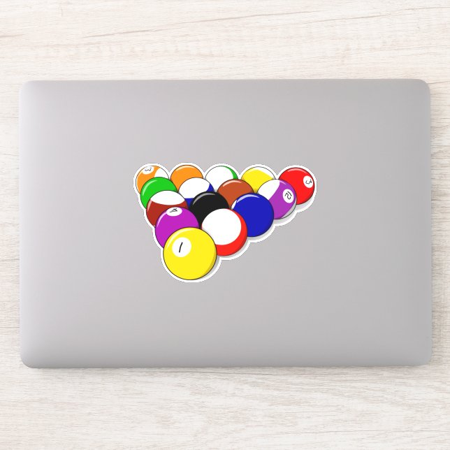 Sticker Boules de billard, rack à huit balles (Ordinateur)