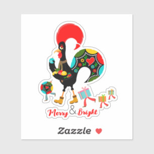Sticker Boules de coq et cadeaux Parade de Noël