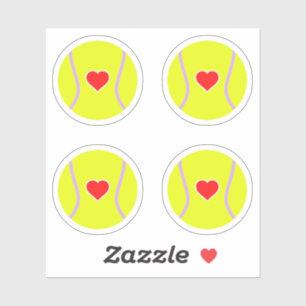 Sticker Boules de tennis avec pack de coeur rouge