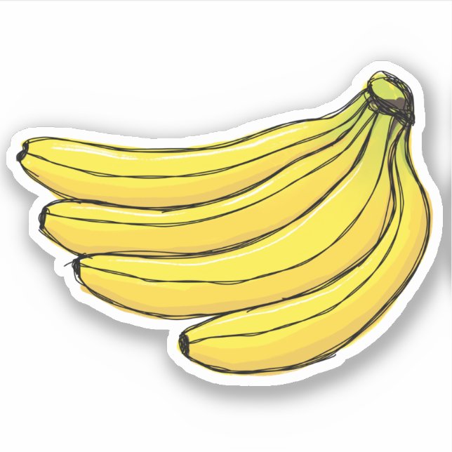 Sticker Bouquet de bananes dessin de gribouillis (Devant)
