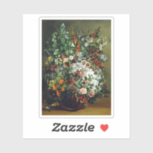 Sticker Bouquet de fleurs Gustave Courbet dans un vase