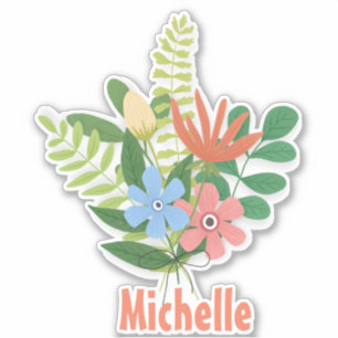 Sticker Bouquet de fleurs mixtes Pastel modèle