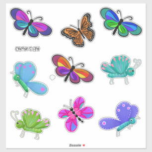 Sticker Bouquet de papillons Whimsical et mignon