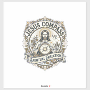 Sticker Boussole Jésus Direction Spirituelle Boussole Jésu