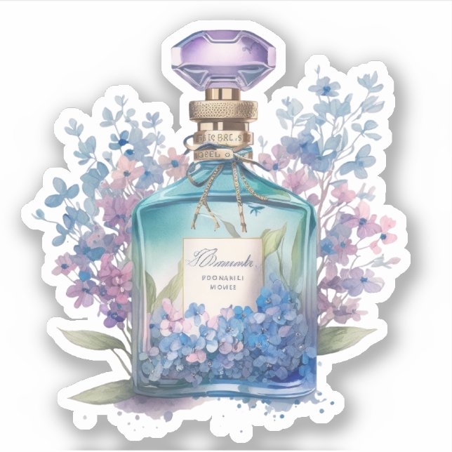 Sticker Bouteille de Parfum Floral (Devant)