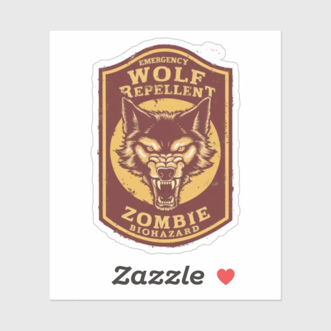 Sticker Bouteille d'insectifuge Zombie d'Halloween (Feuille)
