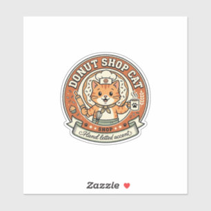 Sticker Boutique de beignets Chat Boutique de beignets Cha