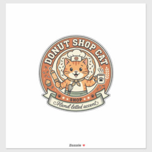 Sticker Boutique de beignets Chat Boutique de beignets Cha