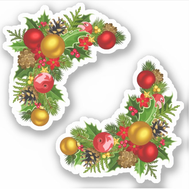 Sticker Bouton de Noël coloré (Devant)