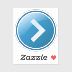 Sticker Bouton Flèche bleue - Droite
